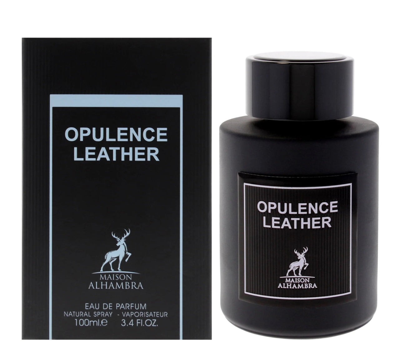 LATTAFA ALHAMBRA  OPULENCE LEATHER EAU DE PARFUM  3.4 OZ FOR MEN